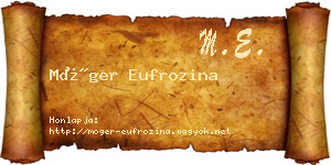 Móger Eufrozina névjegykártya